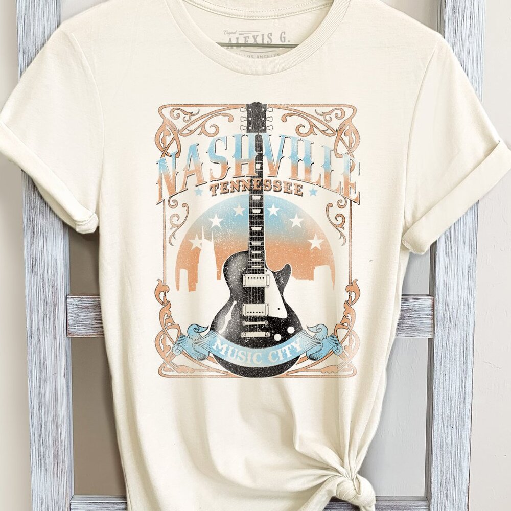 Nashville Tennessee Music City Graphic Tee, Southern, Country Music Tshirt